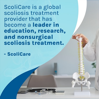 A visual representation of the quote from the text starting with “ ScoliCare is a global scoliosis "