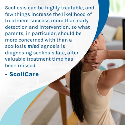 A visual representation of the quote from the text starting with “ Scoliosis can be highly treatable “