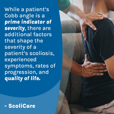 A visual representation of the quote from the text starting with “While a patient’s Cobb angle “