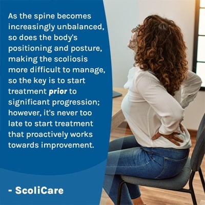 A visual representation of the quote from the text starting with “ As the spine becomes increasingly “