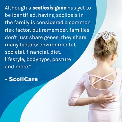 A visual representation of the quote from the text starting with “ Although a scoliosis gene "