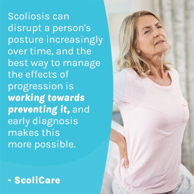 A visual representation of the quote from the text starting with “ scoliosis can disrupt a person's “