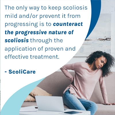 A visual representation of the quote from the text starting with “ The only way to keep scoliosis mild “
