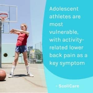 A visual representation of the quote from the text starting with “Adolescent athletes are the most vulnerable"