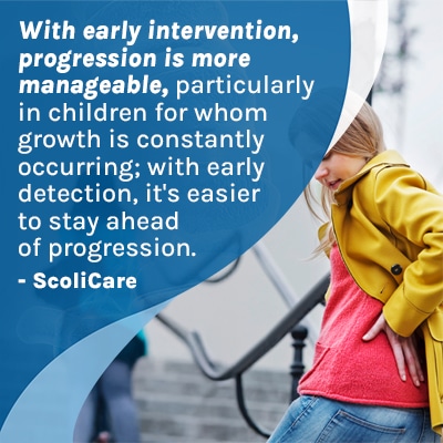 A visual representation of the quote from the text starting with “ With early intervention, progression is “