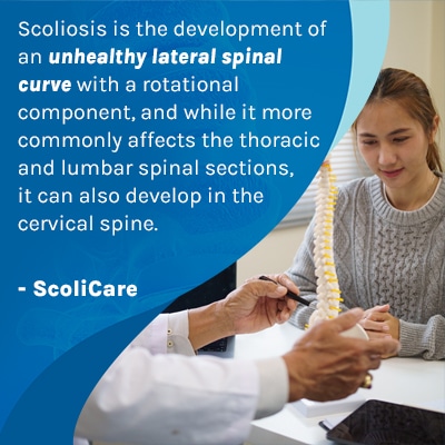A visual representation of the quote from the text starting with "Scoliosis is the development of "