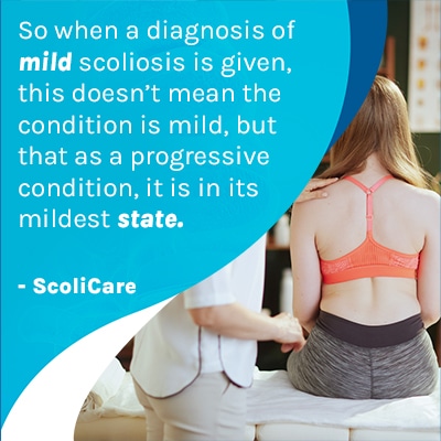 A visual representation of the quote from the text starting with “ So when a diagnosis of mild scoliosis "
