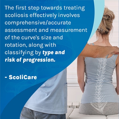 A visual representation of the quote from the text starting with “ The first step towards treating scoliosis "
