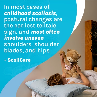 A visual representation of the quote from the text starting with “In most cases of childhood scoliosis“
