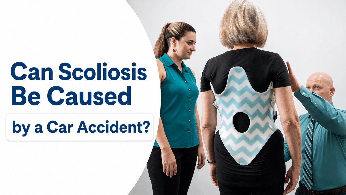 A featured image post for the blog titled: “can scoliosis be caused by a car accident“