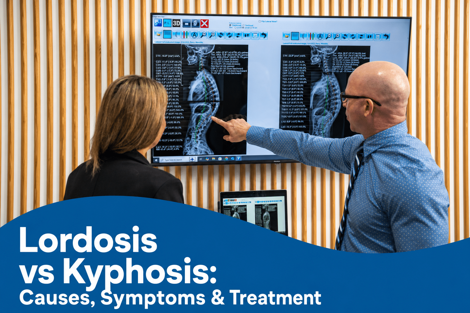 A featured image post for the blog titled: “Lordosis vs Kyphosis: Causes, Symptoms & Treatment“